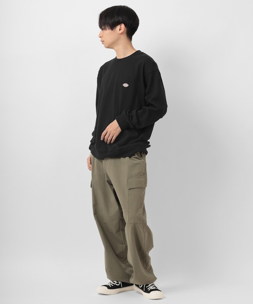 Dickies（ディッキーズ）の「【Dickies/ディッキーズ】 ワンポイント ミニロゴワッペン ロンT（Tシャツ/カットソー・メンズ・ホワイト/ブラック/サックスブルー/グリーン/ブルーグリーン/ベージュ・M/L/XL）」の13枚目の写真