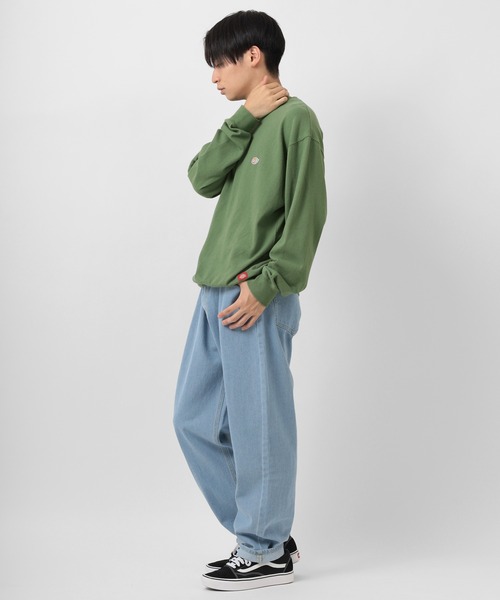 Dickies（ディッキーズ）の「【Dickies/ディッキーズ】 ワンポイント ミニロゴワッペン ロンT（Tシャツ/カットソー・メンズ・ホワイト/ブラック/サックスブルー/グリーン/ブルーグリーン/ベージュ・M/L/XL）」の19枚目の写真