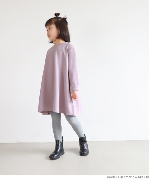 coca(coca)(コカ)の「\\新色登場//キッズ エンボスAラインチュニック(Tシャツ/カットソー・キッズ・ブラック/ピンク/ダークベージュ/ピンク系その他/チャコールグレー・100/110/120/130)」の18枚目の写真