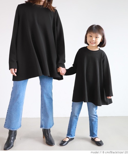 coca(coca)(コカ)の「\\新色登場//キッズ エンボスAラインチュニック(Tシャツ/カットソー・キッズ・ブラック/ピンク/ダークベージュ/ピンク系その他/チャコールグレー・100/110/120/130)」の6枚目の写真