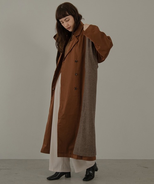 lawgy（ラウジー）の「herringbone vest set satin outer（その他アウター・レディース・ブラウン/カーキ/グリーン系・FREE）」の5枚目の写真