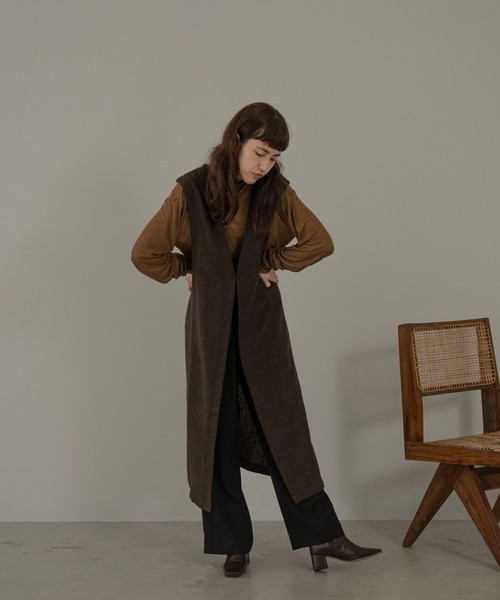 lawgy（ラウジー）の「herringbone vest set satin outer（その他アウター・レディース・ブラウン/カーキ/グリーン系・FREE）」の22枚目の写真
