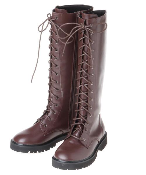 INGNI(イング)の「レースアップロング/トラックソールブーツ(ブーツ・レディース・ブラウン/ブラック・M/L)」の12枚目の写真