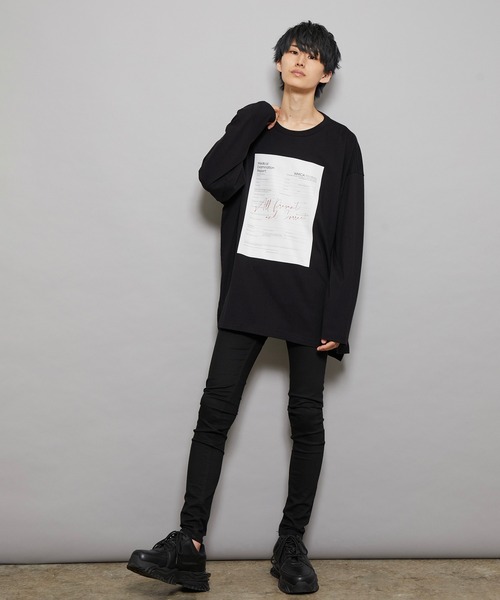 JUNRED（ジュンレッド）の「【tai×JUNRed】カルテプリントワイドスリットカットソー（Tシャツ/カットソー・メンズ・ブラック/ホワイト・L/FREE/M/S）」の15枚目の写真