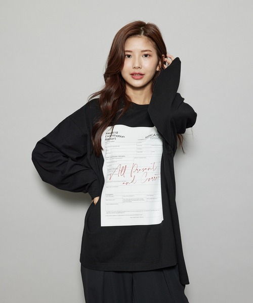 JUNRED（ジュンレッド）の「【tai×JUNRed】カルテプリントワイドスリットカットソー（Tシャツ/カットソー・メンズ・ブラック/ホワイト・L/FREE/M/S）」の4枚目の写真