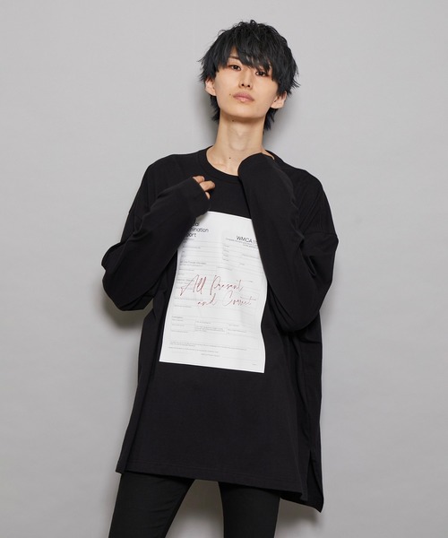 JUNRED（ジュンレッド）の「【tai×JUNRed】カルテプリントワイドスリットカットソー（Tシャツ/カットソー・メンズ・ブラック/ホワイト・L/FREE/M/S）」の18枚目の写真