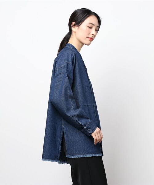 Lugnoncure（ルノンキュール）の「フリンジデニムシャツ（シャツ/ブラウス・レディース・グレー/ブルー・ﾌﾘ-）」の5枚目の写真