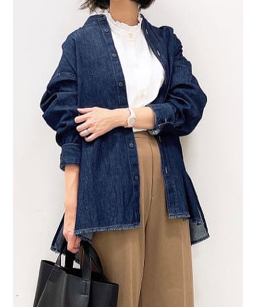 Lugnoncure（ルノンキュール）の「フリンジデニムシャツ（シャツ/ブラウス・レディース・グレー/ブルー・ﾌﾘ-）」の2枚目の写真