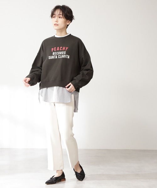 N.（N. Natural Beauty Basic）（エヌエヌナチュラルビューティーベーシック）の「◆ロゴ裏毛スウェット（スウェット・レディース・チャコールグレー/ナチュラル・MEDIUM）」の9枚目の写真