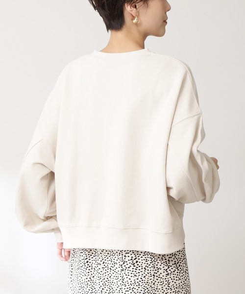 N.（N. Natural Beauty Basic）（エヌエヌナチュラルビューティーベーシック）の「◆ロゴ裏毛スウェット（スウェット・レディース・チャコールグレー/ナチュラル・MEDIUM）」の3枚目の写真