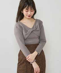 【WEB限定】2WAYねじねじカシュクールニット