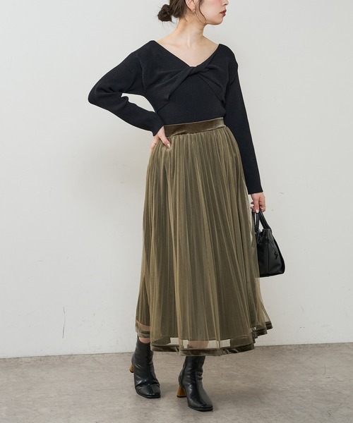 natural couture(ナチュラルクチュール)の「【WEB限定】2WAYねじねじカシュクールニット(ニット/セーター・レディース・ブラック/グレー/アイボリー/ピンクベージュ・FREE)」の20枚目の写真