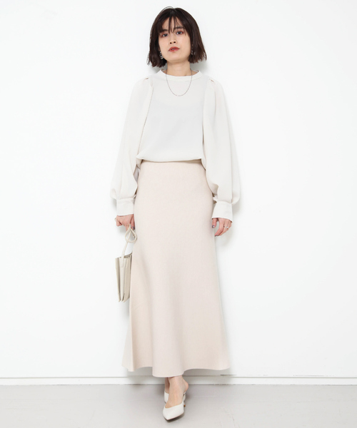 Rouge vif（ルージュヴィフ）の「【セットアップ対応】ボリュームスリーブブラウス（シャツ/ブラウス・レディース・セージグリーン/ブラック/アイボリー・フリー）」の4枚目の写真