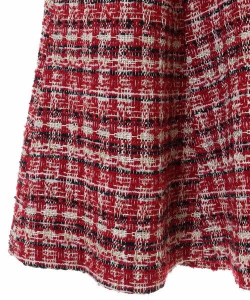 31 Sons de mode（トランテアン　ソン　ドゥ　モード）の「ラメツイードフレアスカート（スカート・レディース・ブラック/レッド/ラベンダー・38/36）」の4枚目の写真