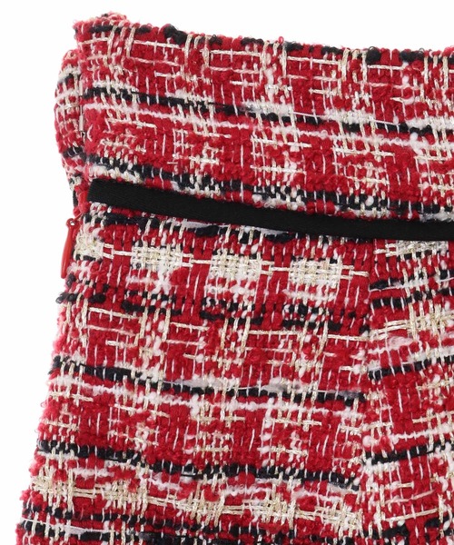 31 Sons de mode（トランテアン　ソン　ドゥ　モード）の「ラメツイードフレアスカート（スカート・レディース・ブラック/レッド/ラベンダー・38/36）」の5枚目の写真