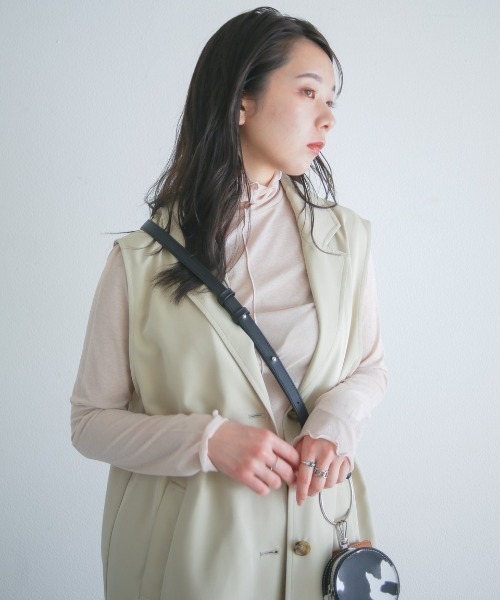 spoon store（スプーンストア）の「シアーハイネックインナー（Tシャツ/カットソー・レディース・ブラック/アイボリー・フリー）」の2枚目の写真