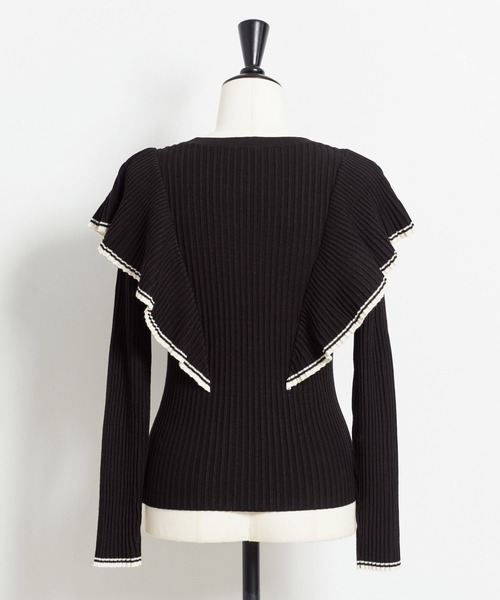 NOELA（ノエラ）の「配色フリルニット（ニット/セーター・レディース・オフホワイト/ベージュ/ブラック・フリー）」の13枚目の写真