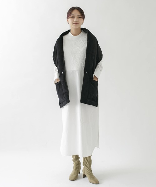 KBF（ケイビーエフ）の「リバーシブルベストストール（マフラー・レディース・ブラック/カーキ・ONE）」の10枚目の写真