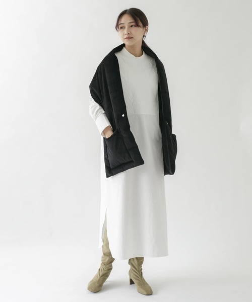 KBF（ケイビーエフ）の「リバーシブルベストストール（マフラー・レディース・ブラック/カーキ・ONE）」の11枚目の写真