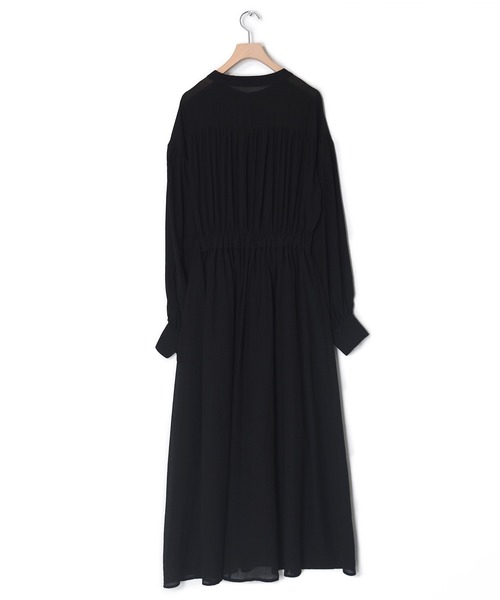 w closet（ダブルクローゼット）の「表面変化メッシュレース切替ギャザーワンピース（ワンピース・レディース・ライム/ブラック/キナリ・FREE）」の4枚目の写真