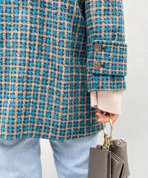 StyleSea（スタイルシー）の「ラビットファーノーカラージャケット（ノーカラージャケット・レディース・グリーン/ブラック/ブラック系・SMALL）」の18枚目の写真