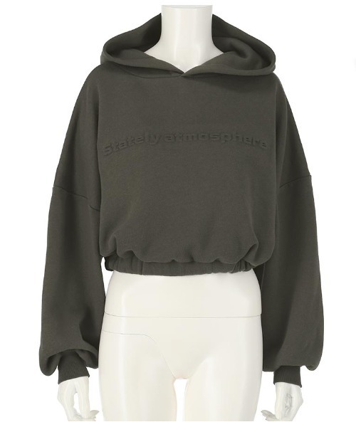 ANAP（アナップ）の「裏起毛エンボスロゴクロップドフーディー（パーカー・レディース・ベージュ/ライトグレー/モスグリーン/スミクロ・FREE）」の16枚目の写真