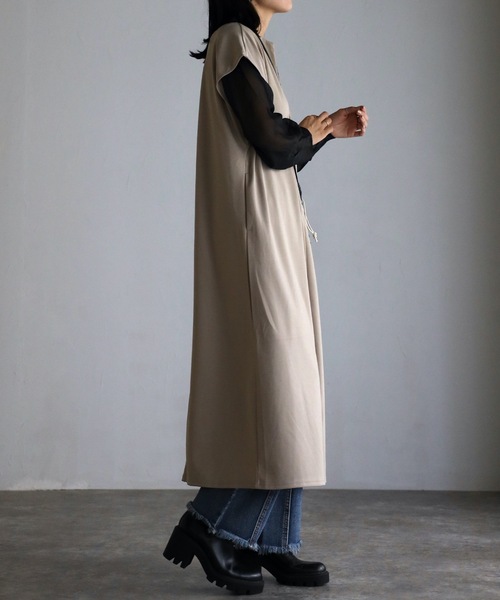 セール】【選べる着丈・素材】ディープVネックジャンスカ / 深