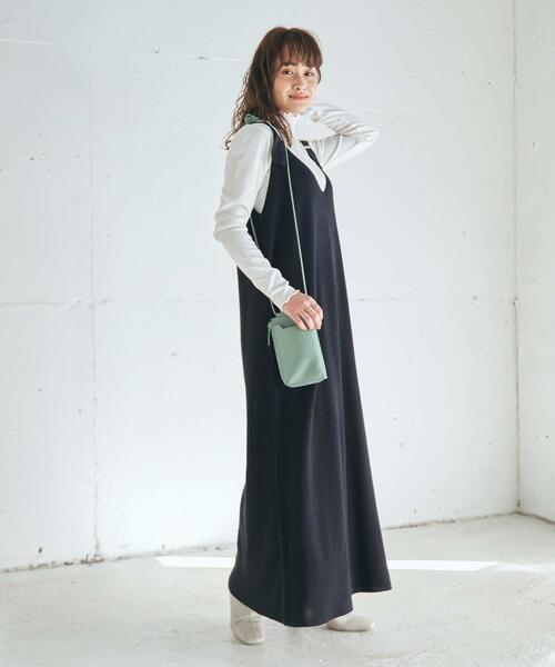 coen(コーエン)の「ハーフミラノニットサロペットワンピース(ワンピース・レディース・ベージュ/ネイビー・MEDIUM/LARGE)」の10枚目の写真