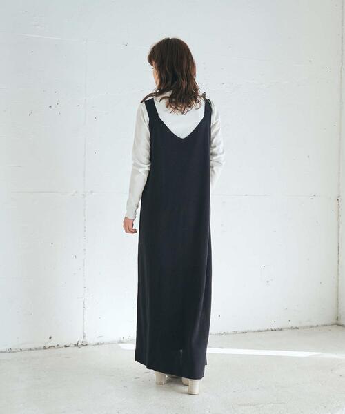 coen(コーエン)の「ハーフミラノニットサロペットワンピース(ワンピース・レディース・ベージュ/ネイビー・MEDIUM/LARGE)」の12枚目の写真