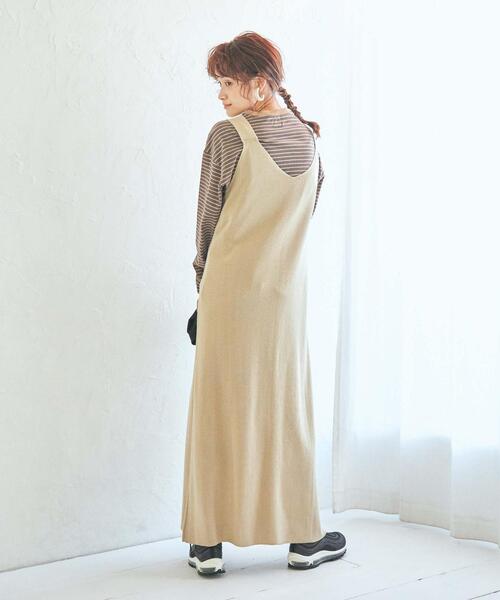 coen(コーエン)の「ハーフミラノニットサロペットワンピース(ワンピース・レディース・ベージュ/ネイビー・MEDIUM/LARGE)」の14枚目の写真