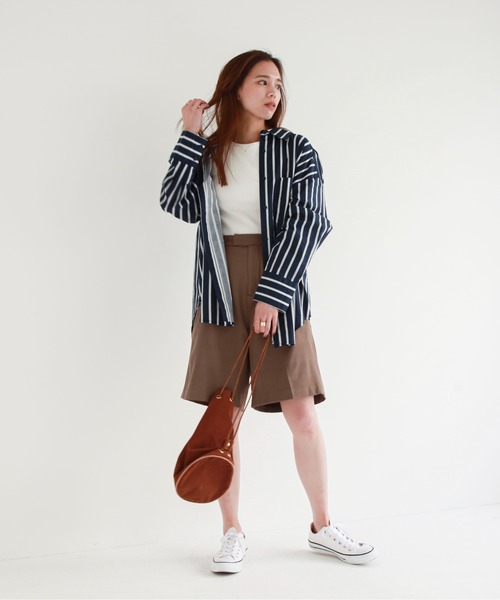 feepur（フェピュール）の「ワンタックハーフパンツ（その他パンツ・レディース・ブラック/アイボリー/モカ・MEDIUM）」の13枚目の写真