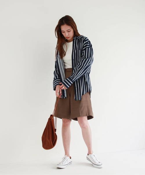 feepur（フェピュール）の「ワンタックハーフパンツ（その他パンツ・レディース・ブラック/アイボリー/モカ・MEDIUM）」の14枚目の写真