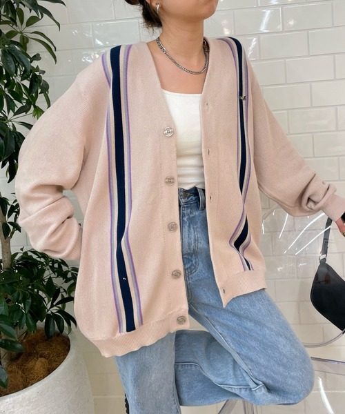 WHO'S WHO gallery（フーズフーギャラリー）の「COOPER FACTストライプカーディガン（カーディガン/ボレロ・メンズ・ネイビー/クリーム/マスタード・FREE）」の10枚目の写真