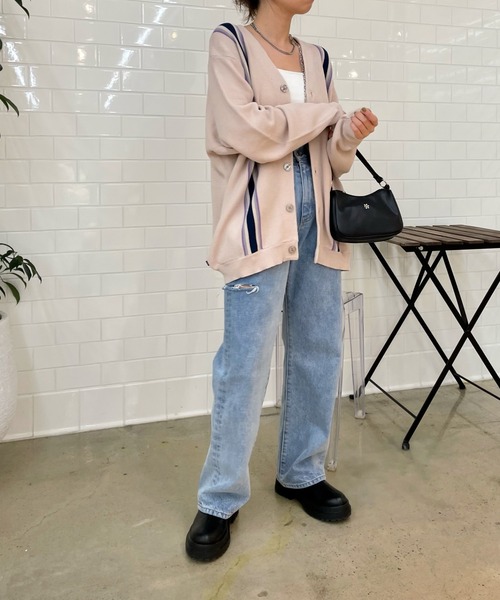 WHO'S WHO gallery（フーズフーギャラリー）の「COOPER FACTストライプカーディガン（カーディガン/ボレロ・メンズ・ネイビー/クリーム/マスタード・FREE）」の13枚目の写真