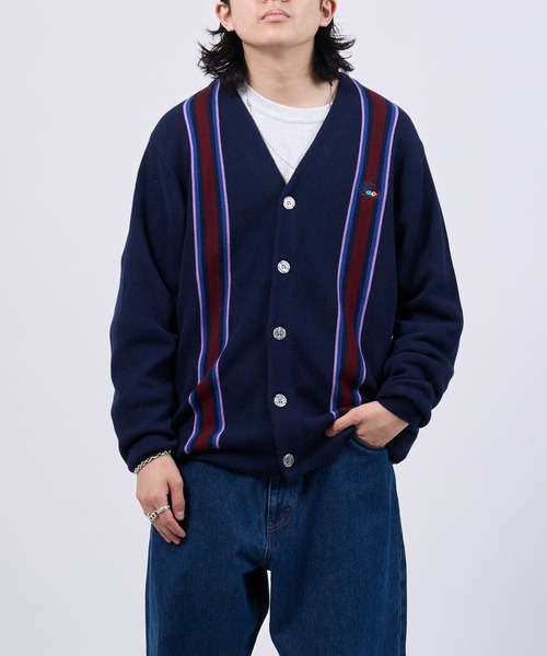 WHO'S WHO gallery（フーズフーギャラリー）の「COOPER FACTストライプカーディガン（カーディガン/ボレロ・メンズ・ネイビー/クリーム/マスタード・FREE）」の4枚目の写真