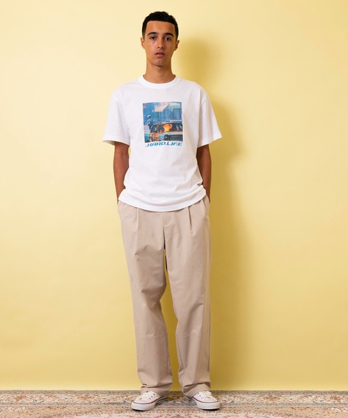 1/F(イチエフ)の「【1/F】プリントT HARD LIFE(Tシャツ/カットソー・メンズ・ブラック/ホワイト/ベージュ・2/3/1)」の7枚目の写真