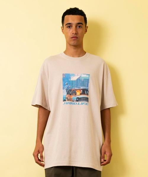 1/F(イチエフ)の「【1/F】プリントT HARD LIFE(Tシャツ/カットソー・メンズ・ブラック/ホワイト/ベージュ・2/3/1)」の9枚目の写真