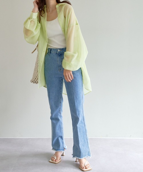 【WEB限定】シアーストライプビッグシャツ