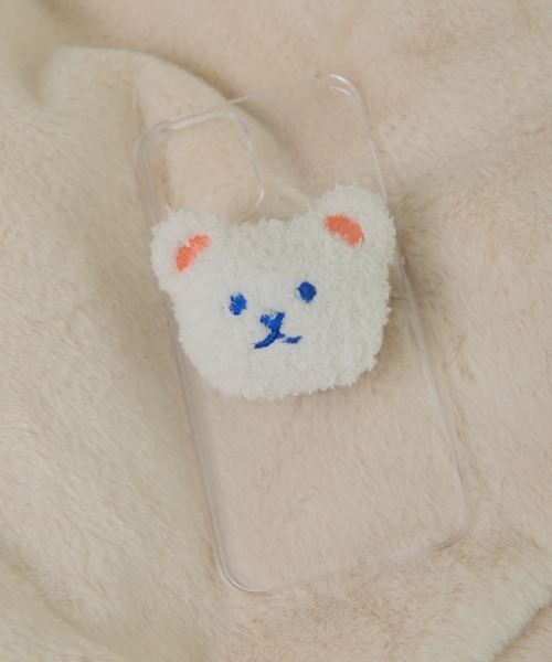 MERLOT(メルロー)の「アニマルスマホグリップ(スマホグッズ・レディース・ホワイト/ブラウン/ピンク・FREE)」の2枚目の写真