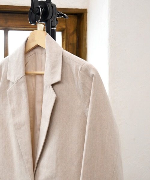 sango（sango）の「コットンリネンベーシックテーラードジャケット（テーラードジャケット・レディース・ブラック/グレー/アイボリー・FREE）」の5枚目の写真