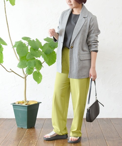 sango（sango）の「コットンリネンベーシックテーラードジャケット（テーラードジャケット・レディース・ブラック/グレー/アイボリー・FREE）」の21枚目の写真