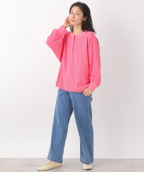 LEPSIM（レプシィム）の「【前後で着られる】2WAYワッフルポンチョ　259275（Tシャツ/カットソー・レディース・ネイビー/ピンク/アイボリー・FREE）」の8枚目の写真