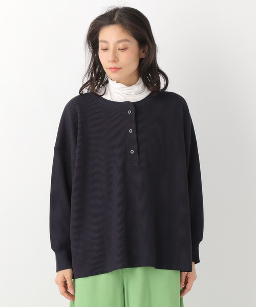 LEPSIM（レプシィム）の「【前後で着られる】2WAYワッフルポンチョ　259275（Tシャツ/カットソー・レディース・ネイビー/ピンク/アイボリー・FREE）」の9枚目の写真