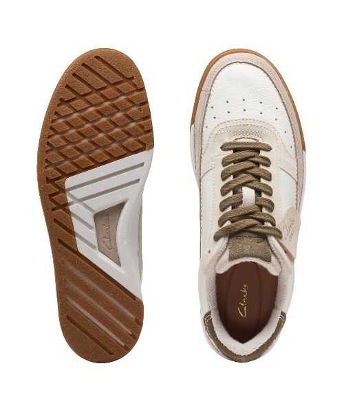 Clarks（クラークス）の「CraftCourtLace /メンズ クラフトコートレース (オフホワイトコンビ)（スニーカー・メンズ・ホワイト・UK8/UK8.5/UK6/UK10/UK7.5/UK7/UK6.5/UK9/UK9.5）」の2枚目の写真