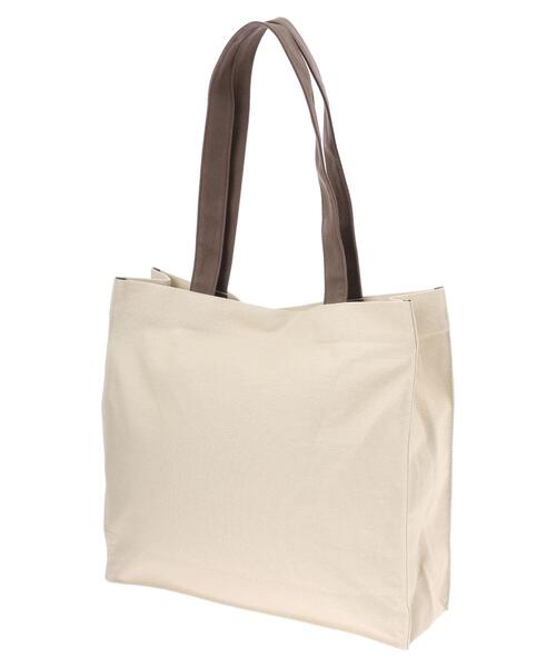 Maison de FLEUR（メゾンドフルール）の「EC限定バイカラーロゴ刺繍スクエアトートバッグ（トートバッグ・レディース・ベージュ/アイボリー・FREE）」の5枚目の写真