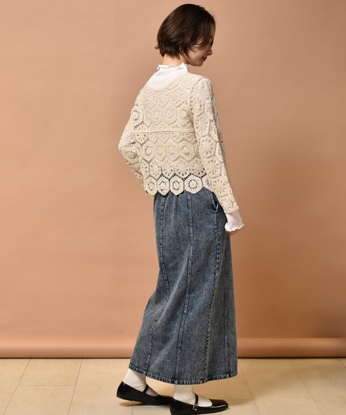 RETRO GIRL（レトロガール）の「カギ針2WAYカーデ（カーディガン/ボレロ・レディース・ブルー/グリーン/ホワイト系その他/オフホワイト・FREE）」の8枚目の写真