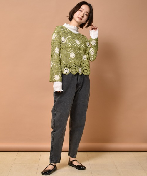 RETRO GIRL（レトロガール）の「カギ針2WAYカーデ（カーディガン/ボレロ・レディース・ブルー/グリーン/ホワイト系その他/オフホワイト・FREE）」の13枚目の写真