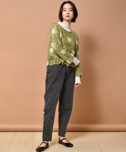 RETRO GIRL（レトロガール）の「カギ針2WAYカーデ（カーディガン/ボレロ・レディース・ブルー/グリーン/ホワイト系その他/オフホワイト・FREE）」の15枚目の写真