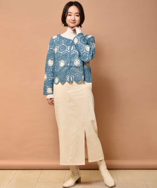 RETRO GIRL（レトロガール）の「カギ針2WAYカーデ（カーディガン/ボレロ・レディース・ブルー/グリーン/ホワイト系その他/オフホワイト・FREE）」の17枚目の写真