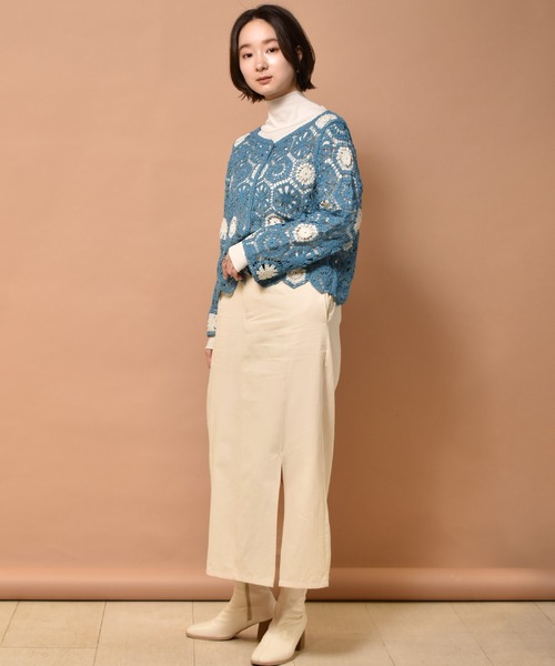 RETRO GIRL（レトロガール）の「カギ針2WAYカーデ（カーディガン/ボレロ・レディース・ブルー/グリーン/ホワイト系その他/オフホワイト・FREE）」の18枚目の写真